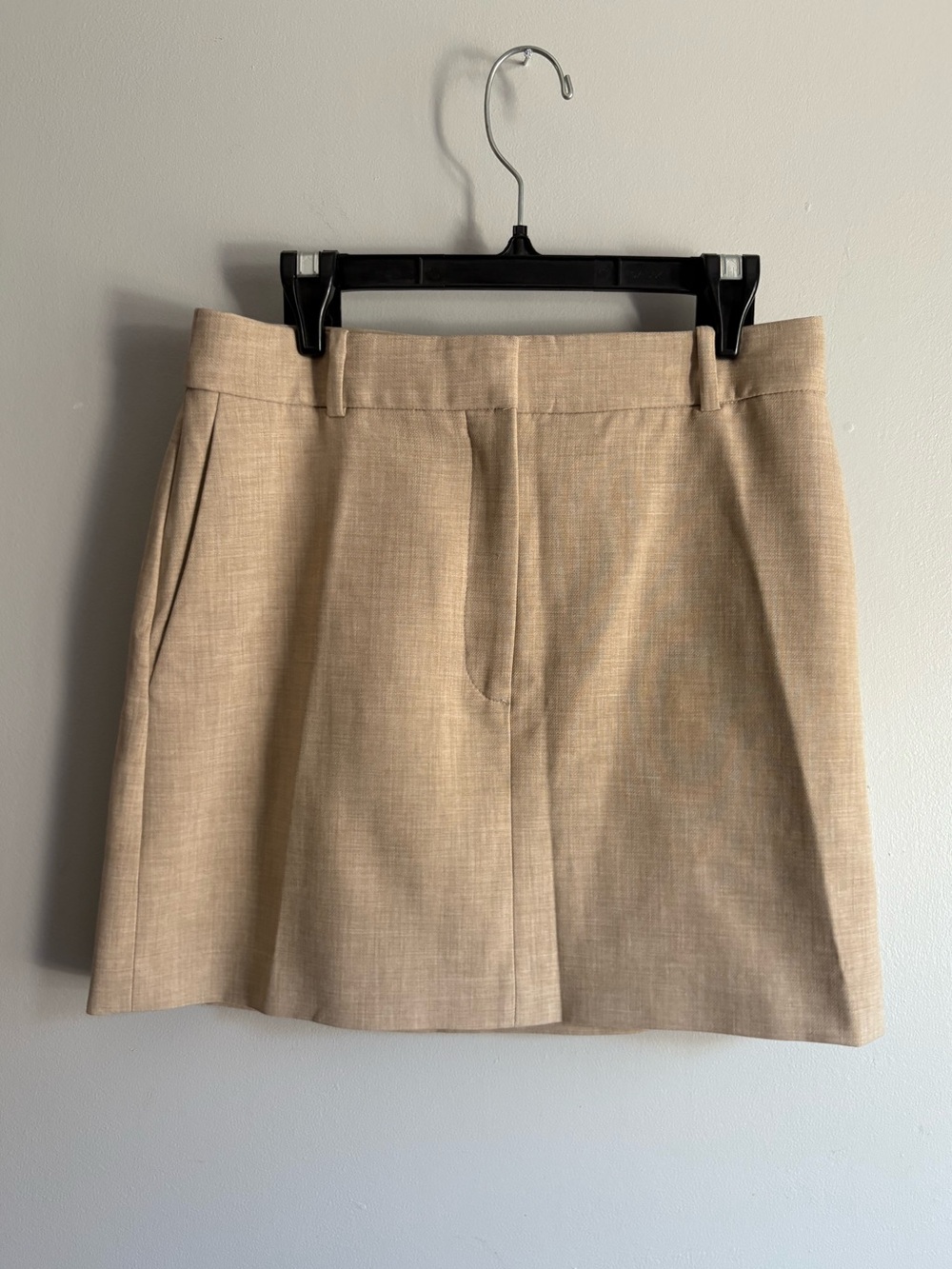 Babaton/Aritzia Beige and Tan Mini Skirt With Belt Loops